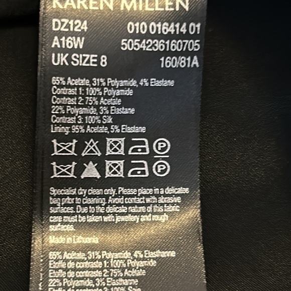 Karen Millen Black Mesh Swiss Dot Sleeve Dress - Picture 9 of 10